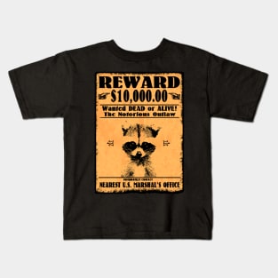 Funny Raccoon Outlaw Kids T-Shirt